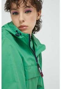 Tommy Jeans kurtka damska kolor zielony przejściowa oversize. Typ kołnierza: kaptur. Kolor: zielony. Materiał: poliamid. Długość: krótkie #3