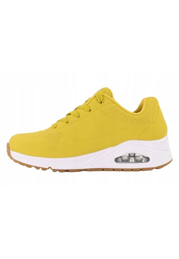 skechers - Buty na co dzień damskie SKECHERS UNO sneakersy. Okazja: na co dzień. Kolor: żółty. Materiał: skóra
