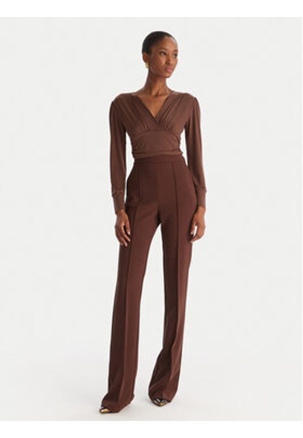 ACCESS FASHION Body 54-2018-324 Brązowy Slim Fit. Kolor: brązowy. Materiał: syntetyk