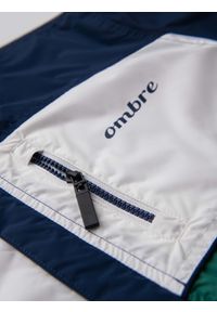 Ombre Clothing - Lekka kolorowa kurtka sportowa męska z polarem – zielono-granatowa V20 - Rozmiar: M. Typ kołnierza: kołnierzyk stójkowy. Kolor: zielony. Materiał: polar. Wzór: kolorowy. Styl: sportowy #6