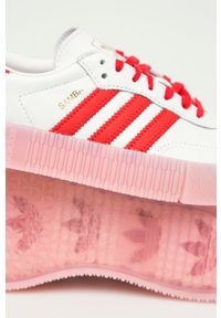adidas Originals - Buty skórzane Sambarose. Nosek buta: okrągły. Zapięcie: sznurówki. Kolor: biały. Materiał: skóra. Obcas: na platformie #4