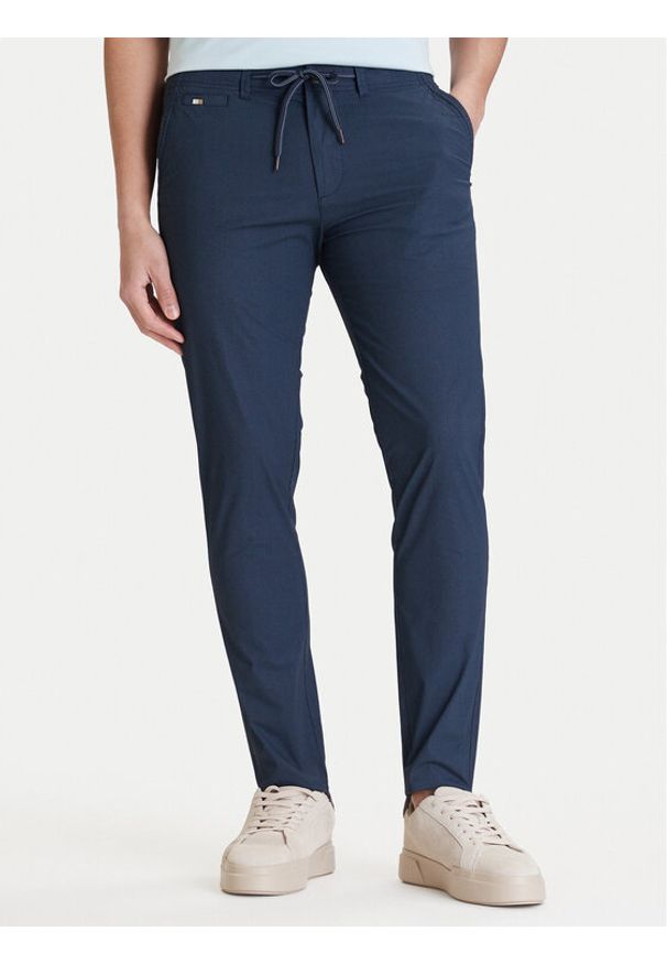 Jack & Jones Chinosy Marco 12293491 Granatowy Slim Fit. Kolor: niebieski. Materiał: bawełna