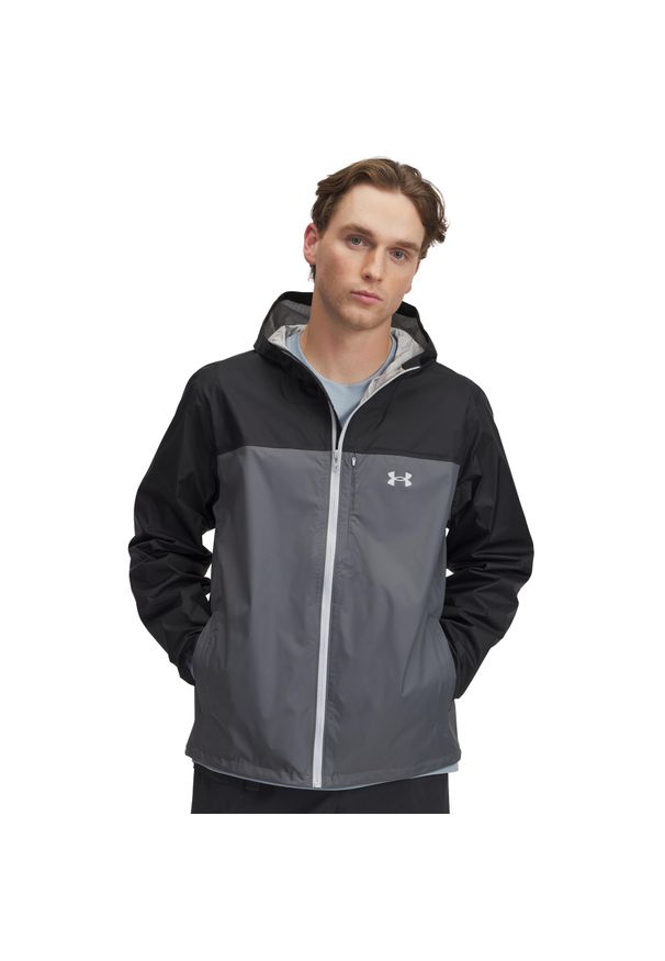 Bluza z kapturem i zamkiem błyskawicznym Under Armour Stormproof Cloudstrike. Typ kołnierza: kaptur. Kolor: szary, czarny, wielokolorowy. Materiał: softshell