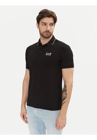 EA7 Emporio Armani Polo 8NPF16 PJVUZ 1200 Czarny Slim Fit. Typ kołnierza: polo. Kolor: czarny. Materiał: bawełna