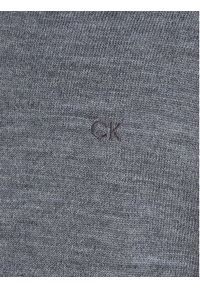 Calvin Klein Sweter K10K110423 Szary Slim Fit. Kolor: szary. Materiał: wełna #8