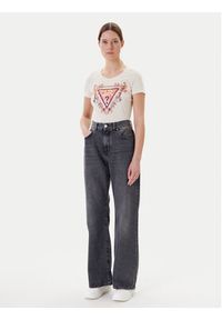 Guess T-Shirt W5YI08 J1314 Écru Regular Fit. Materiał: bawełna