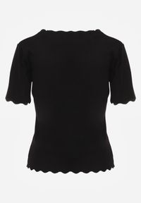Born2be - Czarna Bluzka Dzianinowa z Krótkim Rękawem Bellalanie. Kolor: czarny. Materiał: dzianina. Długość rękawa: krótki rękaw. Długość: krótkie #7