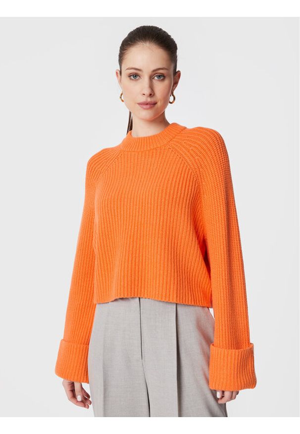 Edited Sweter Brittany EDT4463005000002 Pomarańczowy Regular Fit. Kolor: pomarańczowy. Materiał: wiskoza
