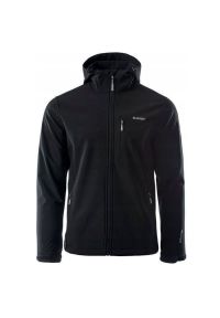 Hi-tec - Kurtka męska Softshell Hi-Tec Caen - czarna, Rozmiar L. Kolor: czarny. Materiał: softshell. Sport: turystyka piesza