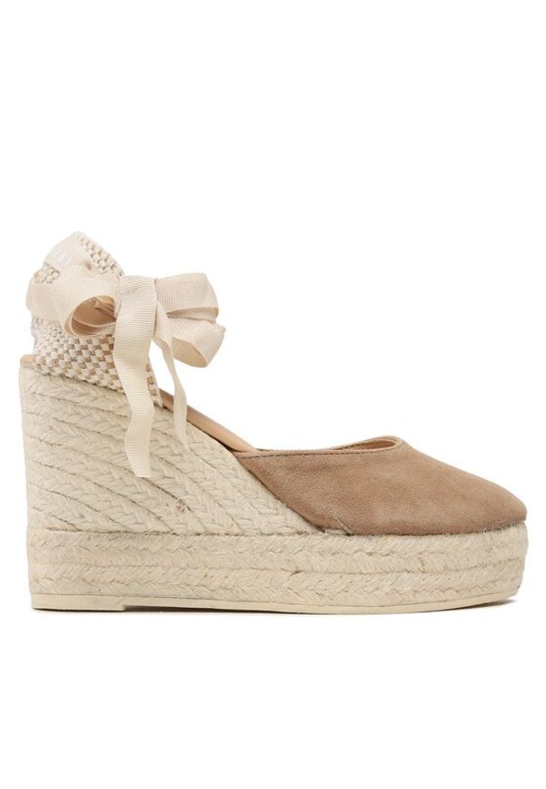 Manebi Espadryle Wedge Espadrilles W 1.9 WV Brązowy. Kolor: brązowy. Materiał: skóra, zamsz