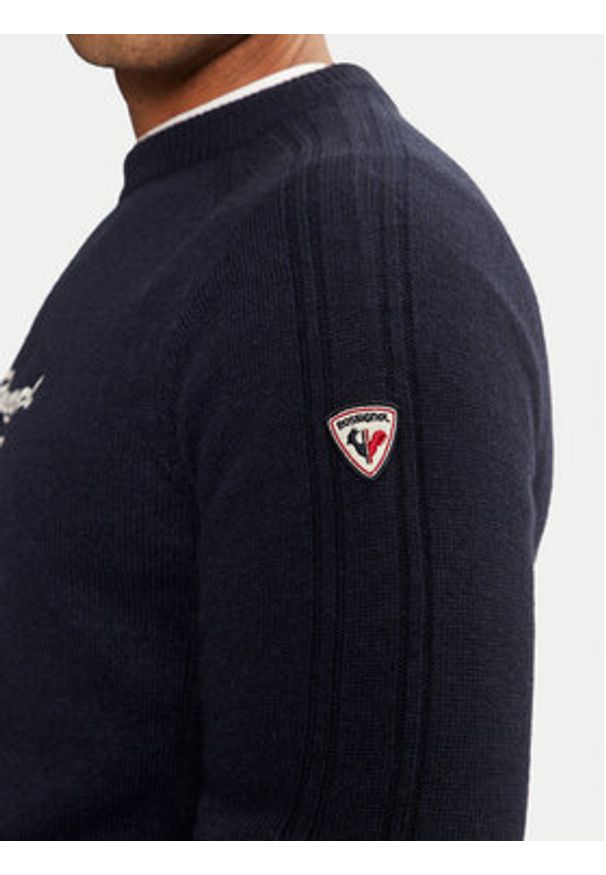 Rossignol Sweter RLMMO11 Granatowy Regular Fit. Kolor: niebieski. Materiał: wełna