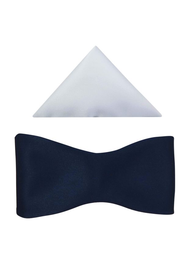 Modini - Granatowa wiązana mucha męska M13. Kolor: niebieski. Materiał: poliester, tkanina. Styl: elegancki