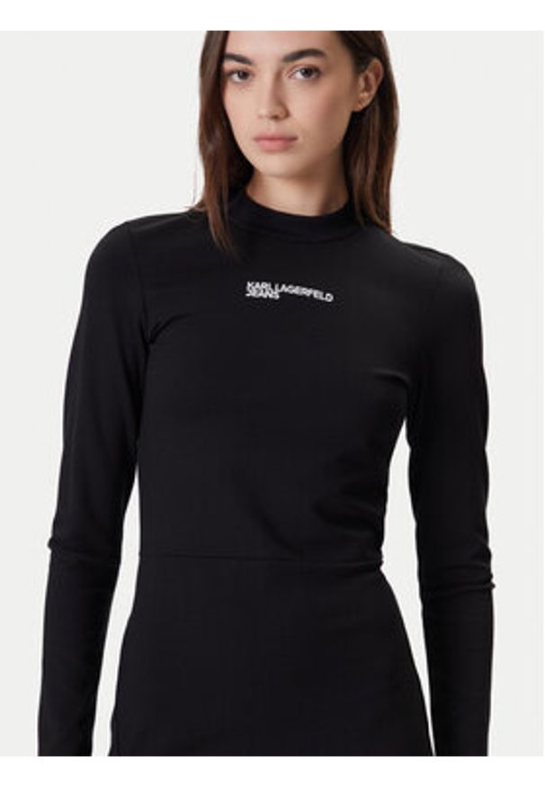 Karl Lagerfeld Jeans Sukienka codzienna A4W13005 Czarny Slim Fit. Okazja: na co dzień. Kolor: czarny. Materiał: wiskoza. Typ sukienki: proste. Styl: casual