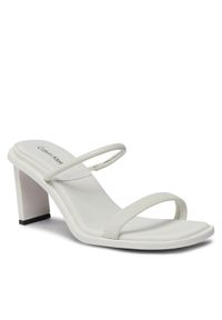 Calvin Klein Klapki Padded Curved Stil Slide 70 HW0HW01992 Biały. Kolor: biały. Materiał: skóra