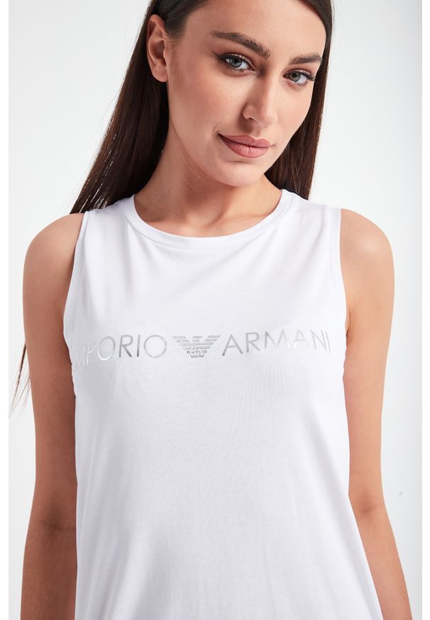 Emporio Armani Swimwear - SUKIENKA EMPORIO ARMANI SWIMWEAR. Długość rękawa: bez rękawów. Wzór: napisy. Typ sukienki: proste. Długość: maxi
