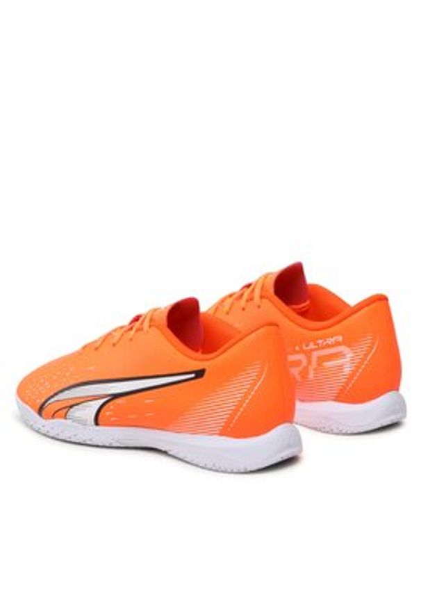Puma Buty do piłki nożnej Ultra Play It Jr 107237 01 Pomarańczowy. Kolor: pomarańczowy. Materiał: skóra
