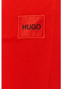 Hugo Spodnie 50455983 damskie kolor czerwony gładkie. Kolor: czerwony. Materiał: dzianina. Wzór: gładki #4