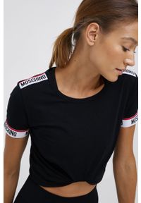 Moschino Underwear - T-shirt. Okazja: na co dzień. Kolor: czarny. Materiał: dzianina. Styl: casual