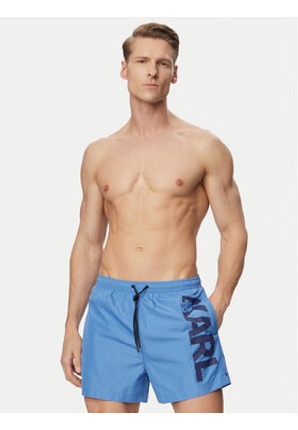 Karl Lagerfeld - KARL LAGERFELD Szorty kąpielowe A1M46013 Niebieski Regular Fit. Kolor: niebieski. Materiał: syntetyk