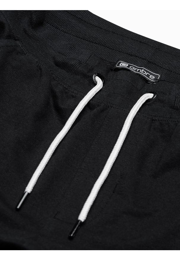 Ombre Clothing - Spodnie męskie dresowe joggery P951 - czarne - XXL. Kolor: czarny. Materiał: dresówka