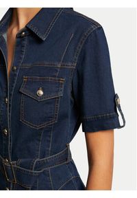 Morgan Sukienka jeansowa 241-RIXES Granatowy Regular Fit. Kolor: niebieski. Materiał: bawełna