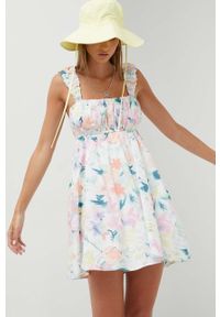Abercrombie & Fitch sukienka mini rozkloszowana. Materiał: tkanina. Długość rękawa: na ramiączkach. Typ sukienki: rozkloszowane. Styl: klasyczny. Długość: mini #1