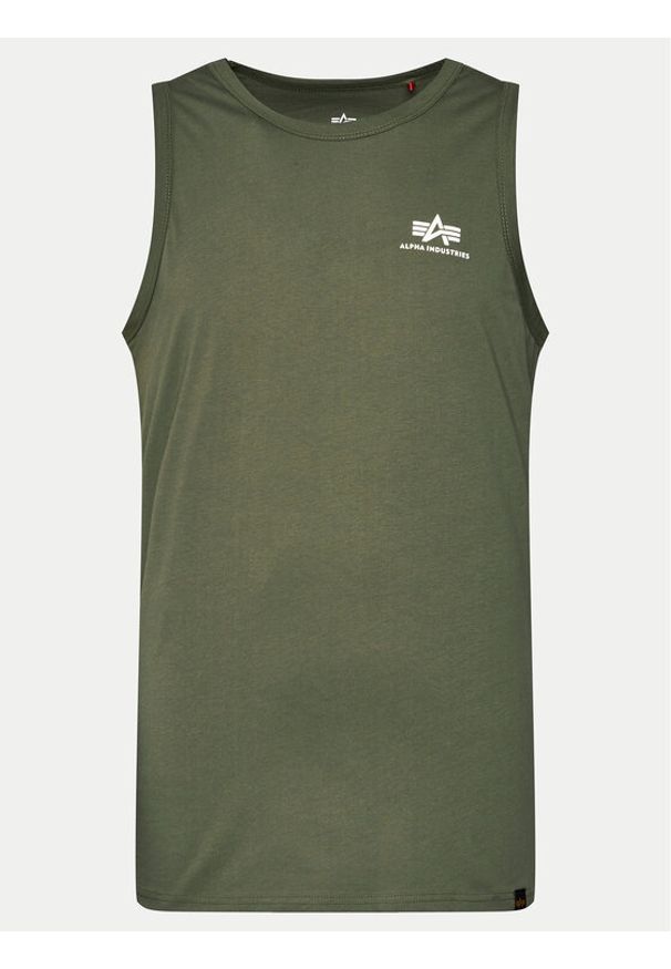 Alpha Industries Tank top Small Logo Tank 196541 Zielony Regular Fit. Kolor: zielony. Materiał: bawełna