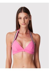 TOMMY HILFIGER - Tommy Hilfiger Góra od bikini Triangle Fixed UW0UW02696 Różowy. Kolor: różowy. Materiał: syntetyk #1