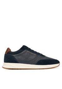 TOMMY HILFIGER - Tommy Hilfiger Sneakersy Dressy Runner FM0FM05910 Granatowy. Kolor: niebieski. Materiał: skóra #1