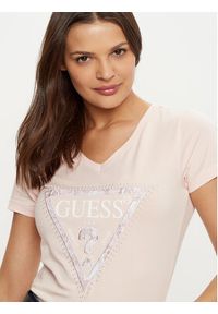 Guess T-Shirt W5RI21 J1314 Różowy Regular Fit. Kolor: różowy. Materiał: bawełna