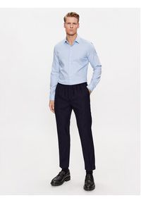 Calvin Klein Spodnie materiałowe K10K109956 Granatowy Regular Fit. Kolor: niebieski. Materiał: wełna