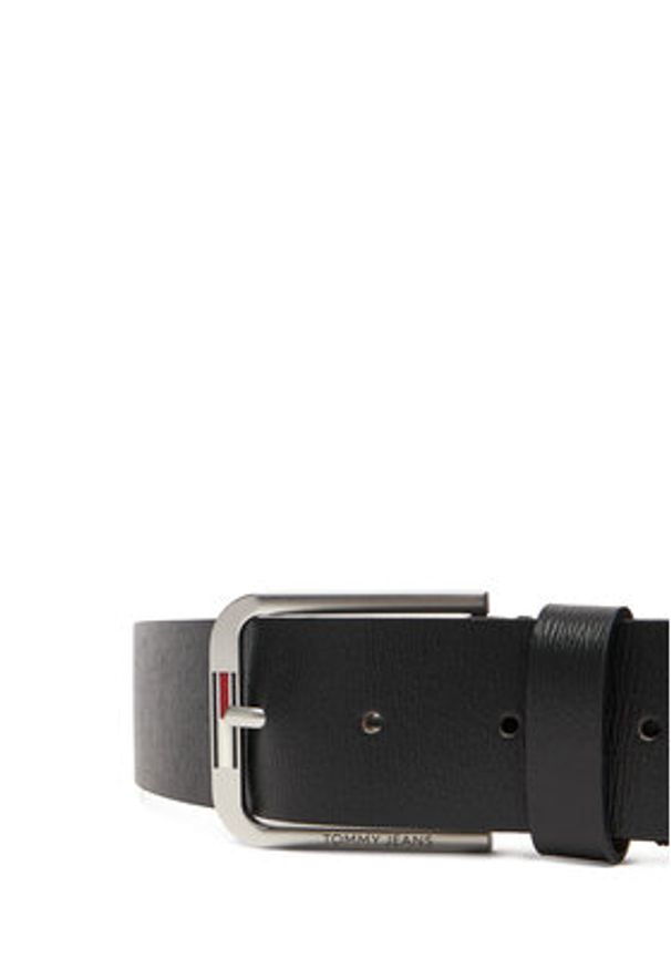 Tommy Jeans Pasek Męski Austin Distressed 4.0 AM0AM13690 Czarny. Kolor: czarny. Materiał: skóra