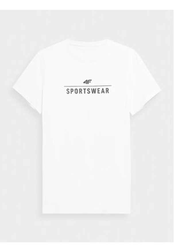 4f - 4F T-Shirt 4FAW23TTSHM0878 Biały Regular Fit. Kolor: biały. Materiał: bawełna