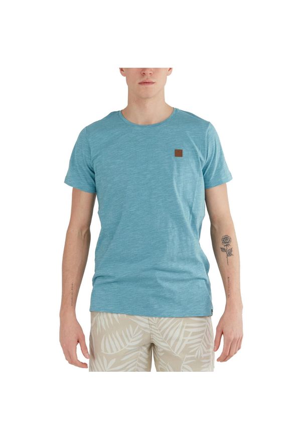 FUNDANGO - T-shirt męski Fundango Jaggy Strukturyzowany krótki rękaw. Kolor: zielony. Długość rękawa: krótki rękaw. Długość: krótkie
