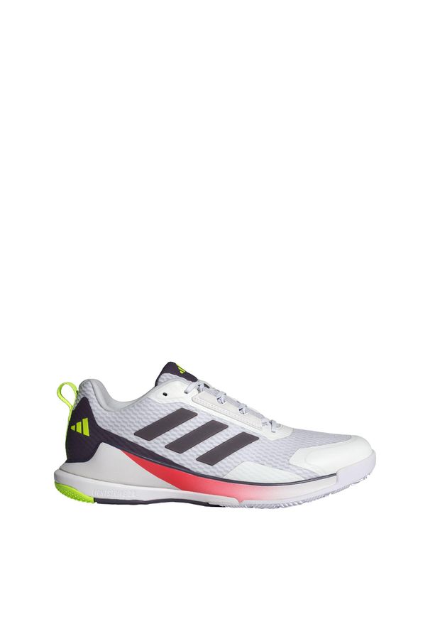 Adidas - Buty Novaflight 2 Indoor. Kolor: biały, fioletowy, wielokolorowy. Materiał: materiał. Sport: siatkówka