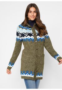 bonprix - Sweter norweski rozpinany. Kolor: szary. Sezon: zima #1