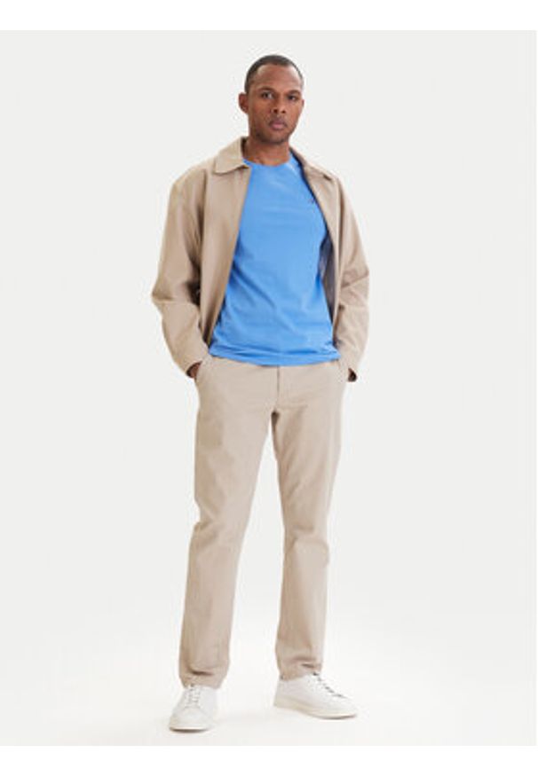 Tommy Jeans T-Shirt DM0DM04411 Niebieski Slim Fit. Kolor: niebieski. Materiał: bawełna