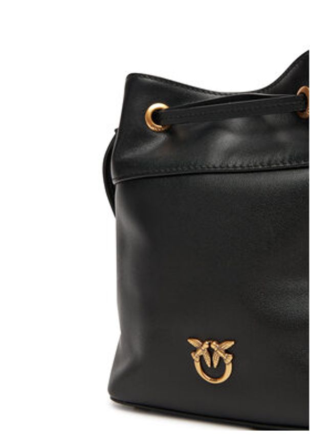 Pinko - PINKO Torebka Secchiello Mini Al 25-26 104303 A0QO Czarny. Kolor: czarny. Materiał: skórzane