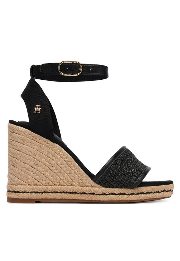 TOMMY HILFIGER - Tommy Hilfiger Espadryle High Wedge Espad FW0FW09471 Czarny. Kolor: czarny. Materiał: syntetyk