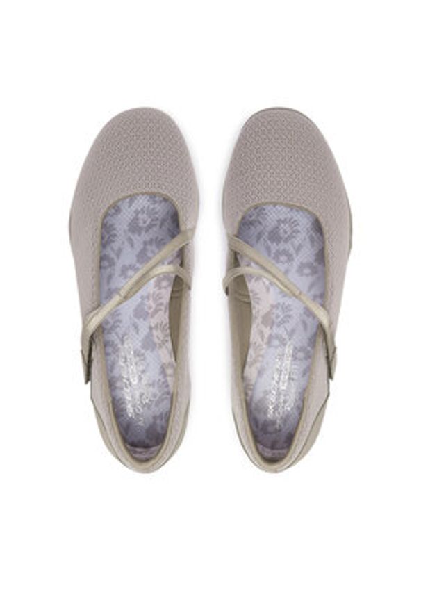 skechers - Skechers Baleriny 100771/TPE Beżowy. Kolor: beżowy. Materiał: materiał