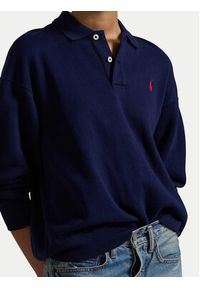 Polo Ralph Lauren Bluza 211947966007 Granatowy Relaxed Fit. Typ kołnierza: polo. Kolor: niebieski. Materiał: bawełna #5