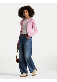 Polo Ralph Lauren Kardigan 211971868010 Różowy Slim Fit. Typ kołnierza: polo. Kolor: różowy. Materiał: bawełna #3