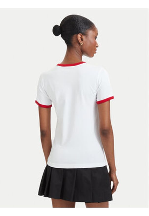 Guess Jeans T-Shirt W6YI16 K3995 Biały Slim Fit. Kolor: biały. Materiał: bawełna