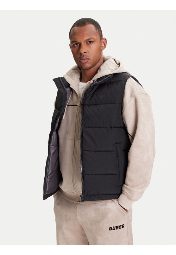 Guess Bezrękawnik Z5YL08 WGTN0 Czarny Regular Fit. Kolor: czarny. Materiał: syntetyk. Długość rękawa: bez rękawów