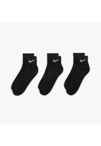 Skarpety Nike 3PPK Value Cotton Quarter, Dla obu płci. Kolor: czarny. Materiał: poliester, materiał