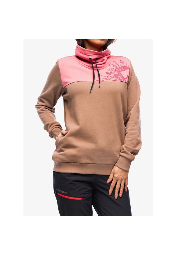 Bluza bez kaptura damska Hannah Sibele. Typ kołnierza: bez kaptura. Kolor: brązowy. Sport: turystyka piesza