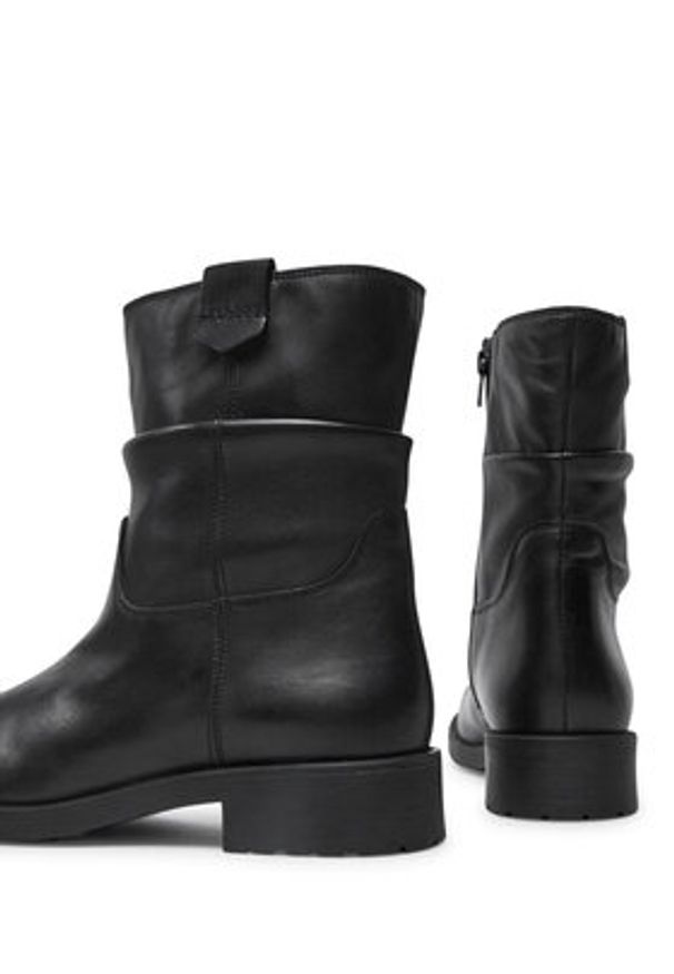 Geox Botki D466RA 000TU C9999 Czarny. Kolor: czarny. Materiał: skóra