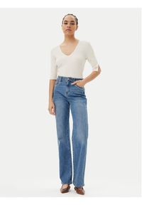 Morgan Sweter 251-MCHAMPI Beżowy Slim Fit. Kolor: beżowy. Materiał: wiskoza #5