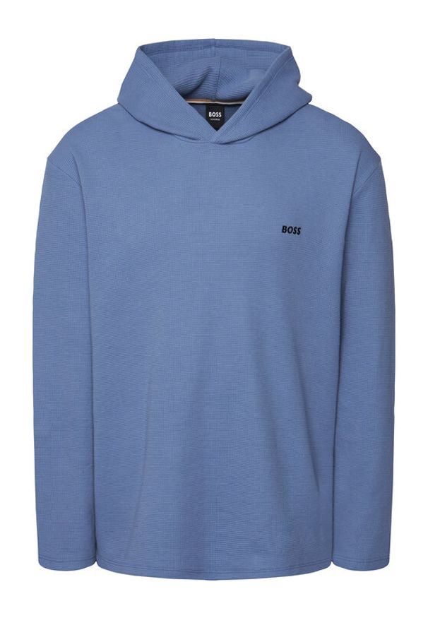 BOSS Bluza Waffle 50535885 Błękitny Regular Fit. Kolor: niebieski. Materiał: syntetyk