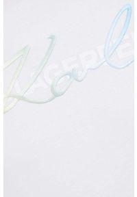 Karl Lagerfeld t-shirt bawełniany kolor biały z nadrukiem. Kolor: biały. Materiał: bawełna. Wzór: nadruk #3